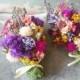 All Natural dried flower corsage in a potpourri of colors. Wrist or pin on. Featuring Lavender. For your garden wedding.