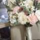 Dried Flower Wedding Bouquet - Pink, Cream, Blush, Moss Green, Sola, Lavender, -  Amore Collection