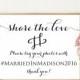 Wedding Hashtag Sign, Wedding Hashtag, Printable Hashtag Template, Share the Love, Wedding Template, Weddings, 4x6, 5x7, 8x10, WBWD3