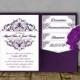 Silver Purple Wedding Invitation Template Kit, Invitation Suite, Wedding Invitation, Pocket Template, DIY Wedding Invitation, Pocketfold
