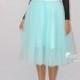 Colette Turquoise Tulle Skirt - Length 26" - C'est Ça New York