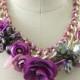 Lilac Floral Statement Necklace - C'est Ça New York