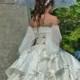 Wedding silk, chiffon and lace wedding fairy princess dress