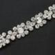 LG-368 fashion bridal costume applique diamante rhinestone crystal silver chain trim 1y