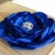 Royal Blue Flower Hair Clip. Pin. Headpiece. Bridesmaid Hair Clip. Brooch. Corsage. Hair Accessory. Flower Brooch. Satin Flower. MD