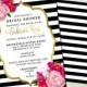 Bridal Shower, Wedding Invitation, Printable Invitation, Weddings, Bridal Invite, Wedding Invite, Invitations, Kate Spade, Stripes Flowers