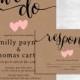 Rustic Wedding Invitation / kraft paper wedding invite set / modern vintage wedding invitation / printable file or printed cards