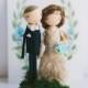 Rustic Wedding Cake Topper/Cake Topper/Wooden Topper/Wooden Peg Doll/Wedding Gift/Personalized/Boho wedding cake topper