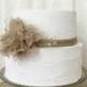 Burlap Cake Topper Idea, Burlap Poof Flower, Rustic Wedding Cake Topper, Rustic Wedding Decor, Burlap Wedding, Burlap Baby Shower Ideas