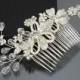 Crystal Flower Bridal Comb, JULIA Hair Comb, Bridal hair comb, Wedding hair accessories, Bridal Headpieces, Pearl hair comb