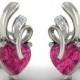 The Pink Heart Silver Jewellery Earrings