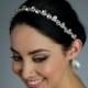 Bridal Rhinestone Headband Attached to a Pure Silk Ribbon - Ships in 3-5 Business Days