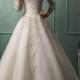 Amelia Sposa Long Sleeve Wedding Dresses  2015 Spring White Ivory Organza Scalloped Lace Sheer Cheap A Line Bridal Bidal Gowns-in Wedding Dresses From Weddings & Events On Aliexpress.com 
