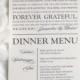 Printable Wedding Thank You Menu - Modern Classic Script - Style MTY2 - GRACEFUL COLLECTION