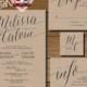 Printable Wedding Invitation Suite (w0226), consists of invitation, RSVP, monogram and info design in hand lettered typography theme.