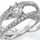 Carte Diamond Ring, Engagement Ring, Infinity Band, Engagement Band, Diamond Ring, 14k White gold ring, Prong Ring, Art Ring, Wedding Ring