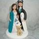 Custom Handmade Snowboard/ Ski Theme with a Dog Wedding Cake Topper
