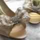 set of 2,Gold bows shoe clips /chirstmas bows/bridal shoe clips/ hair bows