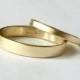 Wedding Band Set - Two Plain Gold Rings - His and Hers - 9 Carat Yellow Gold  - Men's Ring - Women's Ring - Unisex