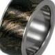Special Listing, Titanium Ring, Black and Gold Mokume Band