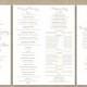 Printable Folded Wedding Program