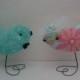 Neon Teal Pink Yellow Pr. Love Birds Wedding Cake ,Baby Showers Decorations Ornaments