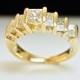 Princess Cut Diamond Engagement Ring or Anniversary Band - 14k Yellow Gold