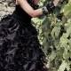 Black Gothic Couture Straples Wedding Dress - Darmiani Flora Noir