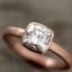 Rose Gold Engagement Ring, Forever Brilliant Moissanite Engagement Ring,  Recycled, Ethical ,non diamond