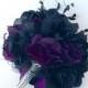 Black Rose wedding bouquet, bride flower bouquet, customizable, silk flowers, nightmare before Christmas
