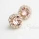 Blush Crystal Earrings Rose Gold Stud Earrings Vintage Rose Crystal Bridal Earrings Soft Pink Bridesmaid Stud Earrings STUD