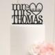 Mr and Mrs Heart Wedding Cake Topper with Your Last Name and Wedding Date