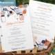 DiY Wedding Fan Program Template - DOWNLOAD Instantly - EDITABLE TEXT - Mason Jars Blossoms (Navy & Orange) 5x7 - Microsoft® Word Format