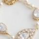 Gold wedding Bracelet Crystal Teardrop Bridal Bracelet Cubic Zirconia Wedding Jewellery VIVIENNE