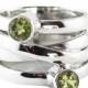 Peridot Gold Ring 5mm Green Stone Personalized Custom Womens Jewelry