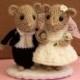 Bride and Groom dormouse, wedding mice, wedding cake topper, cheese tower topper, wedding, , knitted mice, hand knitted