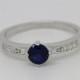 ON SALE! Genuine Blue sapphire solitaire ring - available in white gold o sterling silver - engagement ring - wedding ring