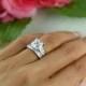 4 ctw, Princess Engagement Ring, Channel Set Wedding Band, Man Made Diamond Simulants, Wedding Ring, Sterling Silver, Square Bridal Ring