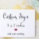 Custom Wedding Sign - Custom Table Signage, Welcome, Photo Booth, Buffet, Dessert, Candy Bar, Wish Tree -  Size 5 x 7 (A7SIGN- CAN)