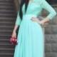 Bridesmaid Dress.Mint Lace Dress.Evening Gown Formal Party.
