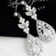Crystal Bridal Earrings Teardrop Wedding Earrings Cubic Zirconia Long Earrings Wedding Jewelry Swarovski Crystal Wedding Jewelry VIVIENNE