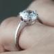 White Topaz Engagement Ring Solitaire 3.5ct 9mm 14k 18k White Yellow Rose Gold-Platinum-Custom made your size-Wedding-Anniversary-10k