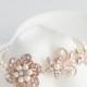 Rose Gold Wedding Bracelet Pearl Bridal Bracelet Swarovski Pearl Crystal Flower Vintage Wedding Jewelry SABINE FINE