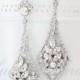 Chandelier Wedding Earrings Vintage Art Deco Bridal Earrings Pearl Crystal Bridal Wedding Jewelry URSULA