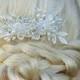 Bridal Hair Comb, Wedding Comb, Decorative Comb, Floral Wedding Comb, Rhinestone  BridComb, Silver Wired,  Off White Pearls, KathyJohnson