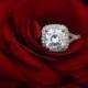 2 Carat Forever One Moissanite & Diamond Halo Engagement Ring