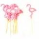 12 Pink Glitter Flamingo Cupcake Toppers - Summer Cupcake Toppers, Summer Birthday, Tropical Party, Flamingo Party Decor