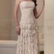 Sheath/Column Floor-length Strapless Chiffon Champagne Mother of the Bride Dress