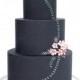 Chalk Board Cake With Hand Painted Flowers, Leaves With Sugar Flower