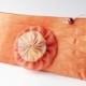 Clutch with Flower, Ombre Orange Satin Clutch, Gift for Teen Girl, Valentine's Gift for Her, Flower Girl Gift